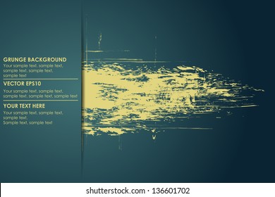 Abstract grungy background for your text. Vector yellow banner