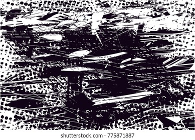 Abstract grungy black and white background texture vector illustration