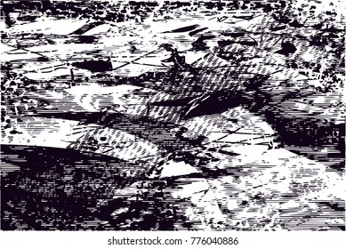 Abstract grungy black and white background texture vector illustration