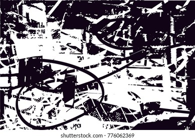 Abstract grungy black and white background texture vector illustration
