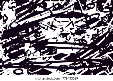 Abstract grungy black and white background texture vector illustration