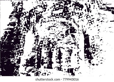 Abstract grungy black and white background texture vector illustration