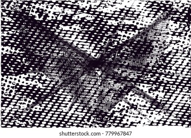 Abstract grungy black and white background texture vector illustration with star-like structure
