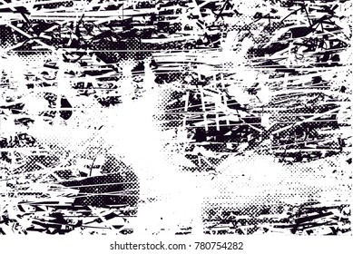 Abstract grungy black and white background texture vector illustration