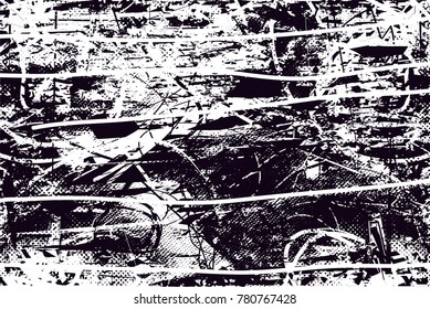 Abstract grungy black and white background texture vector illustration