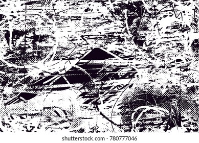 Abstract grungy black and white background texture vector illustration