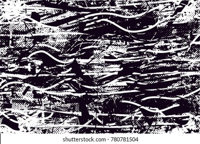 Abstract grungy black and white background texture vector illustration