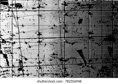 Abstract grungy black and white background texture vector illustration