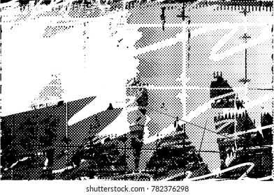 Abstract grungy black and white background texture vector illustration