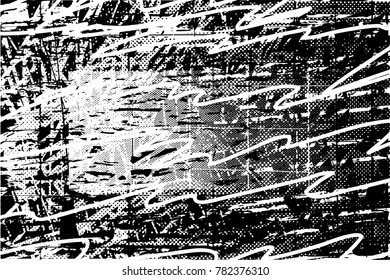 Abstract grungy black and white background texture vector illustration