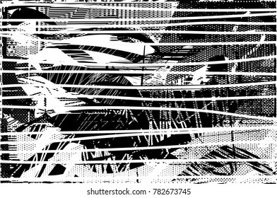 Abstract grungy black and white background texture vector illustration