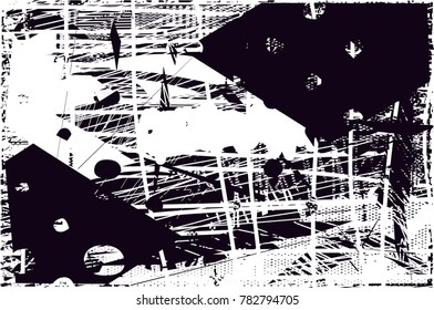 Abstract grungy black and white background texture vector illustration