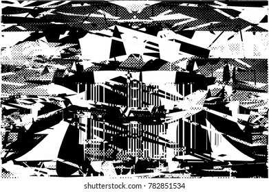 Abstract grungy black and white background texture vector illustration