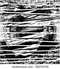 Abstract grungy black and white background texture vector illustration