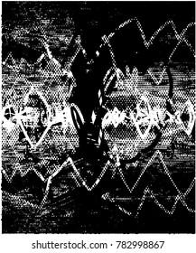 Abstract grungy black and white background texture vector illustration