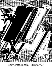 Abstract grungy black and white background texture vector illustration