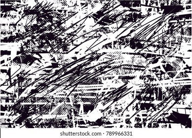 Abstract grungy black and white background texture vector illustration