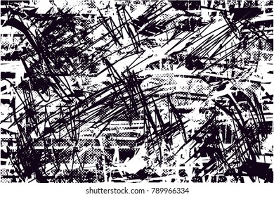 Abstract grungy black and white background texture vector illustration