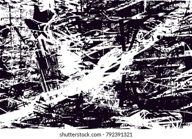 Abstract grungy black and white background texture vector illustration