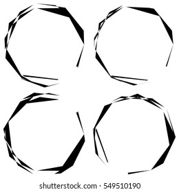 Abstract grungy circle element set. (4 version)