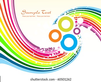 abstract grungy colorful stripes background with circle