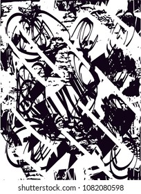 Abstract grungy distressed black and white background texture vector illustration