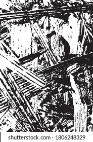 Abstract grungy distressed texture template in vintage monochrome style vector illustration