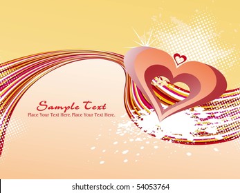 abstract grungy, dotted background with colorful stripes stylish heart