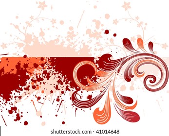 abstract grungy filigree element background