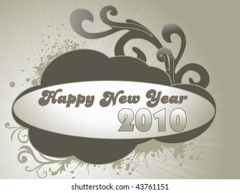 abstract grungy floral pattern 2010 happy new year wallpaper
