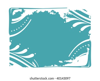 abstract grungy floral pattern seagreen frames