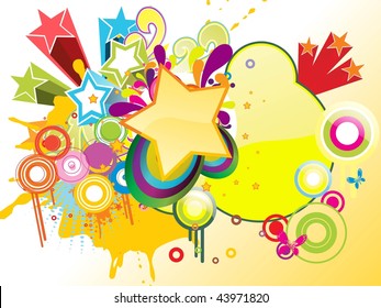 abstract grungy funky artwork background, vector illustration