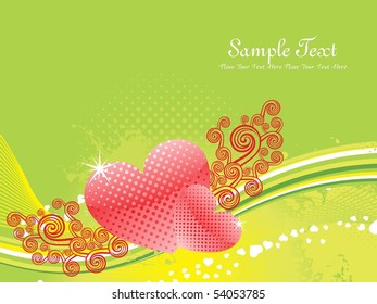 abstract grungy halftone background with artwork, dotted red heart