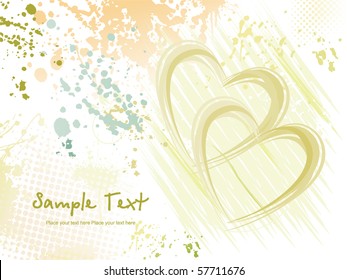 abstract grungy love background, vector illustration