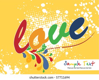 abstract grungy love background, vector illustration
