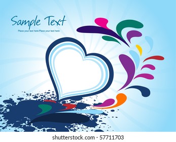 abstract grungy love background, vector illustration