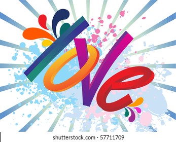 abstract grungy love background, vector illustration