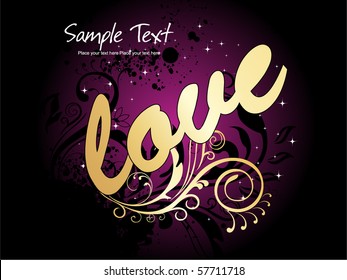 abstract grungy love background, vector illustration