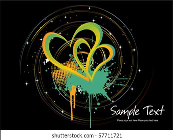 abstract grungy love background, vector illustration