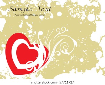 abstract grungy love background, vector illustration