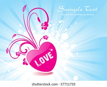 abstract grungy love background, vector illustration