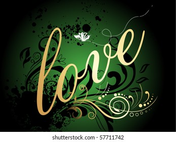 abstract grungy love background, vector illustration