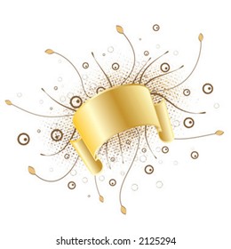 Abstract grungy metallic banner - vector