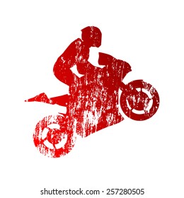 Abstract grungy motorcycle rider