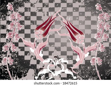 Abstract grungy ottoman design