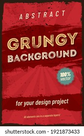 Abstract grungy red vintage background for your text and design - vector illustration