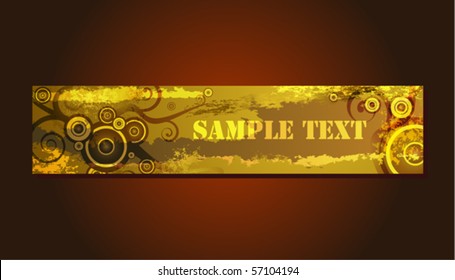 Abstract grungy retro banner. Vector