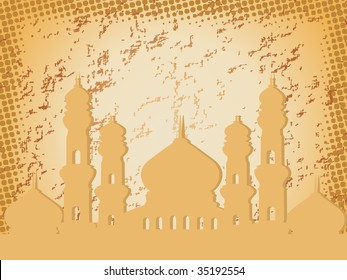 abstract grungy texture background with mosque