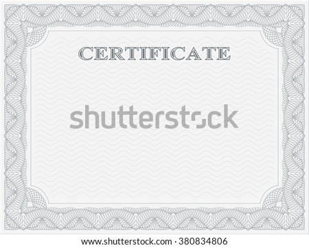 Abstract guilloche frame. Horizontal certificate template. 