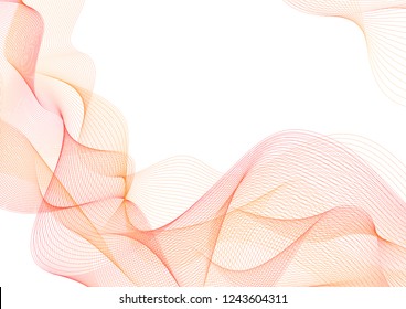 Abstract guilloche pattern (vector complicated red line texture). Blank background useful for business layout, backdrop for design project certificate, diploma, official document, formal paper